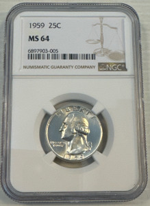 1959 25C NGC Graded & Certified Washington Quarter