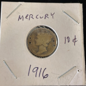 Mercury Dime 1916 90% Silver