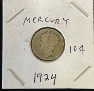 Mercury Dime 1924 90% Silver