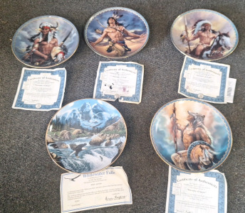 Gathering of Nations Complete Collection & Whitewater Falls Decorative Porcelain Plates W/ Certificate of Authenticity