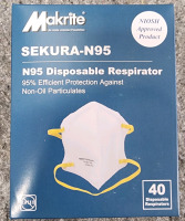 (6) Boxes Of N95 Disposable Respirator Masks, Sekura-N95 By Makrite, 40 Per Box - 2