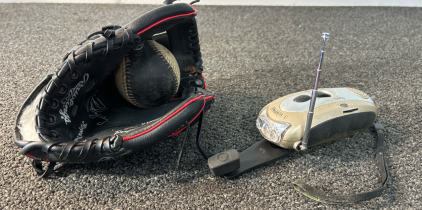 Child’s Baseball Glove, Training Ball, Crank Emergency Flashlight/ Radio