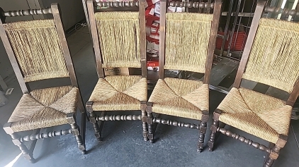 (4) Wicker & Wood Chair (BBFN)