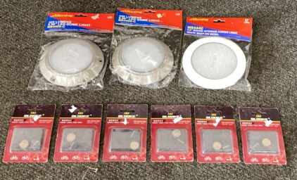 (2) Maxxima LED Dome Light, (1) Round Interior Cargo Light, And (6) Brooke Disc Brake Pads