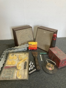 Vintage Speakers and Various Household Items