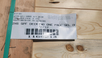 1) 2x6 SPF Decking One Face SEL D 72/12 Bunk Of Lumber - 2
