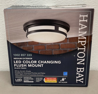 Hampton Bay Medium Exterior LED Color Changing Flush Mount Light