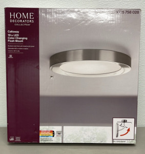 Home Decorators Collection Calloway 19” LED Color Changing Flush Mount Light Fixture (Brushed Nickel)