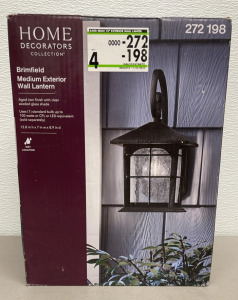 Home Decorators Collection Brimfield Medium Exterior Wall Lantern W/ Aged Iron Finish