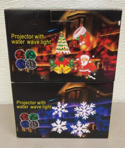 (2) Holiday Themed Projectors With Water Wave Light For Outdoors