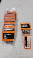 Assortment of nuts, bolts, washers in so sizes in length and width. (10)Rolls of foam adhesive, several steel strapping seals, several aluminum Z clips, electrical straps and screw connectors. Pressure nozzle, (3) spring grips (1) metal hanger strap, seve - 7