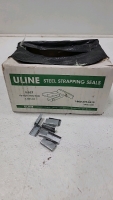 Assortment of nuts, bolts, washers in so sizes in length and width. (10)Rolls of foam adhesive, several steel strapping seals, several aluminum Z clips, electrical straps and screw connectors. Pressure nozzle, (3) spring grips (1) metal hanger strap, seve - 11