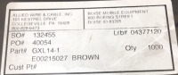 (1) Belden wire part# E1036S (1) Belden Wire part# GXL14-1 Brown - 3