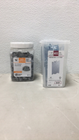 (1) 3/8&rdquo; NON-Metallic push in Cable Connector 1/2&rdquo; Knockout Polycarbonate (100) pack (1) 1&1/2&rdquo;x2&1/2 ACC Nail Plate (50) QTY (1) Wowow Juice Extractor (1) Simple Trending Stacking 3 Tier Can Rack Organizer - 3