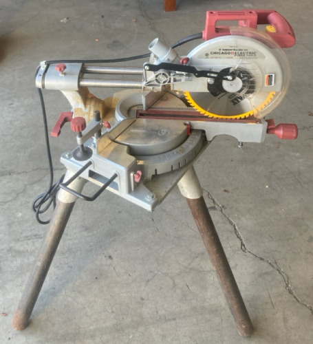 10&rdquo; Chicago Electric Compound Slide Miter Saw With Stand
