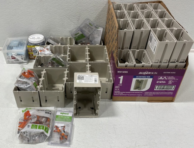 Allied Moulded SliderBox Adjustable Boxes, Snap Lock Cable Connectors, & Nail Protector Plates