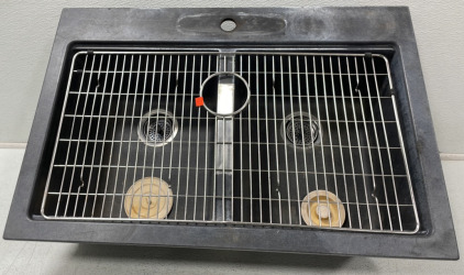 Black Double Sided Sink W/ Metal Grate