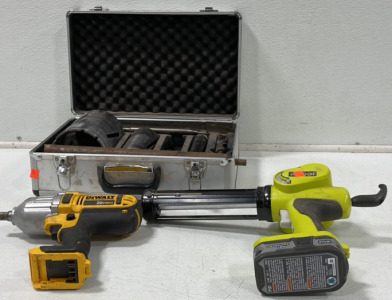 Heavy Duty Hole Saw Drill Bits, Ryobi Electric Caulking Gun, & DeWalt 20V Drill