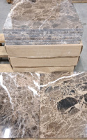 (23) 12" x 12" 1/2" Emperador Dark Spanish Marble 6 X 12 Subway Field Tiles, Polished - 2