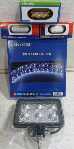 (1) 3 LED Flash Sequence (1) 4 LED Surface Mount Warning Light (1) 3 LED Surface Mount Warning Light (1) 6 LED Worklight (1) LED Flexible Strips