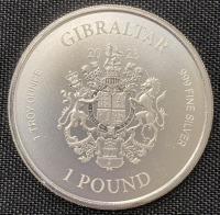 2023 Gibraltar 1 Troy Ounce .999 Fine Silver Round