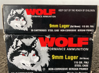 Wolf Performance Ammunition 9mm Luger (9x19mm) 115 GR FMJ Steel Case - 2