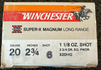 Winchester 20 Guage 2-3/4” 6 Shot 1-1/8 Oz Super-X Magnum Long Range Shells And Deer & Predator Buckshot w/ 1200 Velocity 20 Pellets & 3 Buck - 3