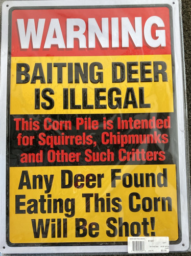 Funny Metal Deer Baiting Sign
