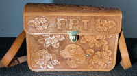 Vintage Tooled Leather Box Purse