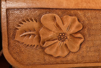 Vintage Tooled Leather Box Purse - 4