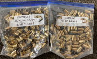 136 Brass 380 Auto Brass 3 Live Rounds, 95 Count 357 Sig Brass