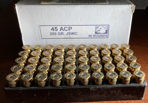 45 ACP 200gr. JSWC 50 Rounds