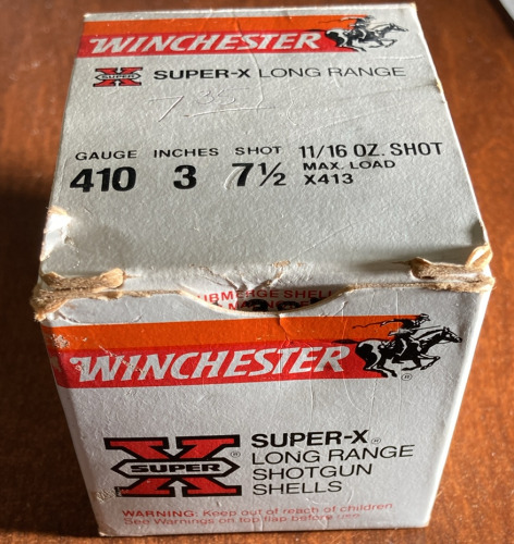Winchester Super-X Long Range 410ga. 3” 7-1/2shot 11/16oz. Shot Max. LOAD x413