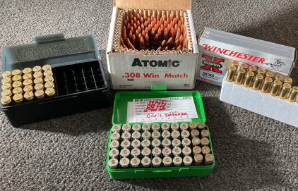 Winchester 308 WIN (15), Liberty 45 ACP+P (40), Win/Fed 45(10), 308(25)