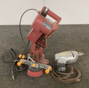 Chicago Electric Chain Sharpener And Electric Drill