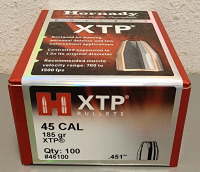 XTP .45Cal 185gr Bullet Tips, Bag Of (100) Unprimed .45 Shells - 3