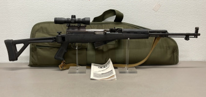 Norinco SKS 7.62 x 39mm, Bolt Action Rifle W/ Folding Stock, Scope And Canvas Gun Case