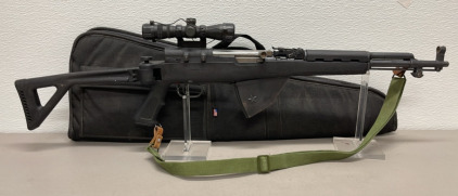 Norinco SKS 7.62 x 39mm, Bolt Action Rifle W/ Folding Stock, Scope And Canvas Gun Case