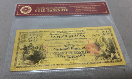 (1) $50 24k Gold Foil Banknote W/ COA