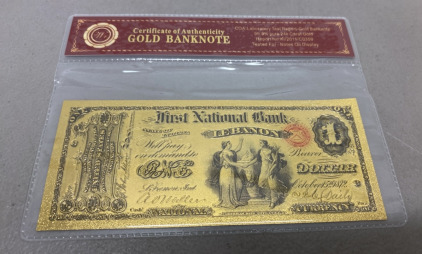 (1) 1864 $1 24k Gold Foil Banknote W/ COA