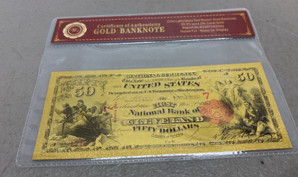 (1) $50 24k Gold Foil Banknote W/ COA
