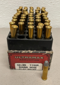 (50) Rounds Of Ultramax .32-20 115 Grain FPL Ammunition Cartridges