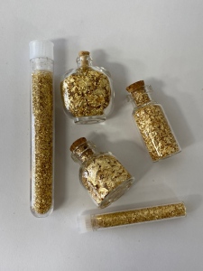 (5) Small Jars Of Gold Foil/ Leaf