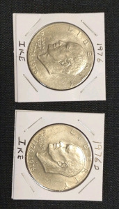1976 & 1960 Ike Dollar Coins
