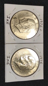 1976 D & 1976 Ike Dollar Coins