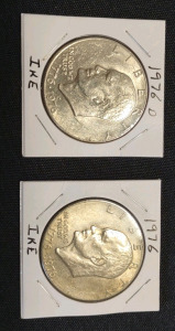 1976 D & 1976 Ike Dollar Coins