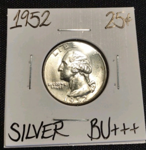 1952 BU+++ Silver Washington Quarter