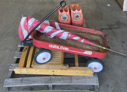 (2) Vintage Gas Cans (1) Pipe Bender (1) Radio Flyer Wagon & More