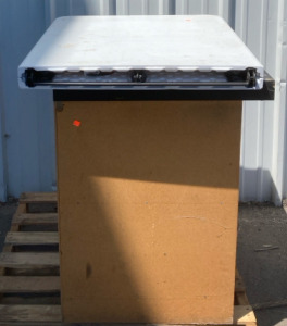 (1) Wooden Work Bench 3&rsquo;x28&rdquo;x3&rsquo; (1) White Folding Table 6&rsquo;x30