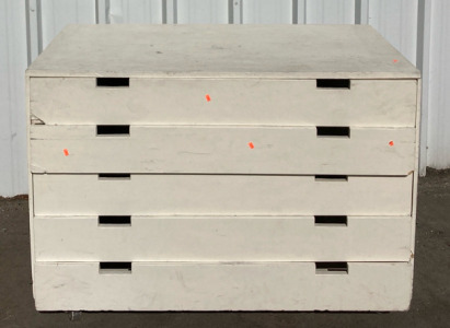 White Wooden Rolling Paper Storage Cabinet 4&rsquo;x29&rdquo;x35&rdquo;